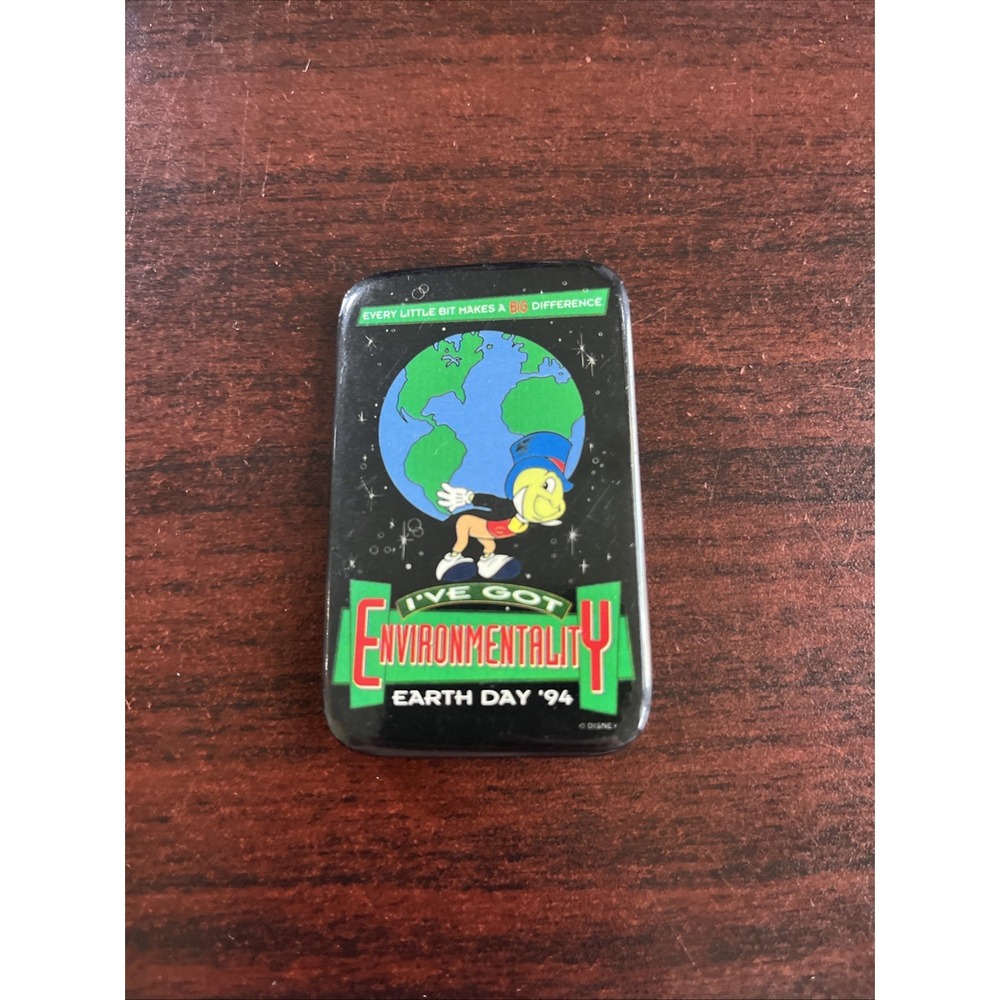 Disney Jiminy Cricket Earth Day 1994 Button Pin